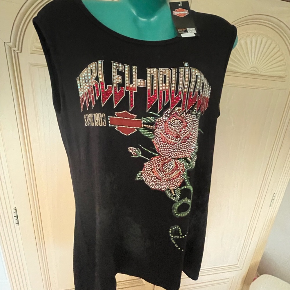 Harley Davidson Black Bling Top